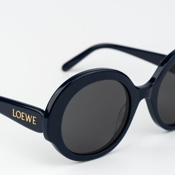 Loewe LW40135I SLIM 90A BRAND NEW Sunglasses Shiny Blue Smoke Round Women main image 6